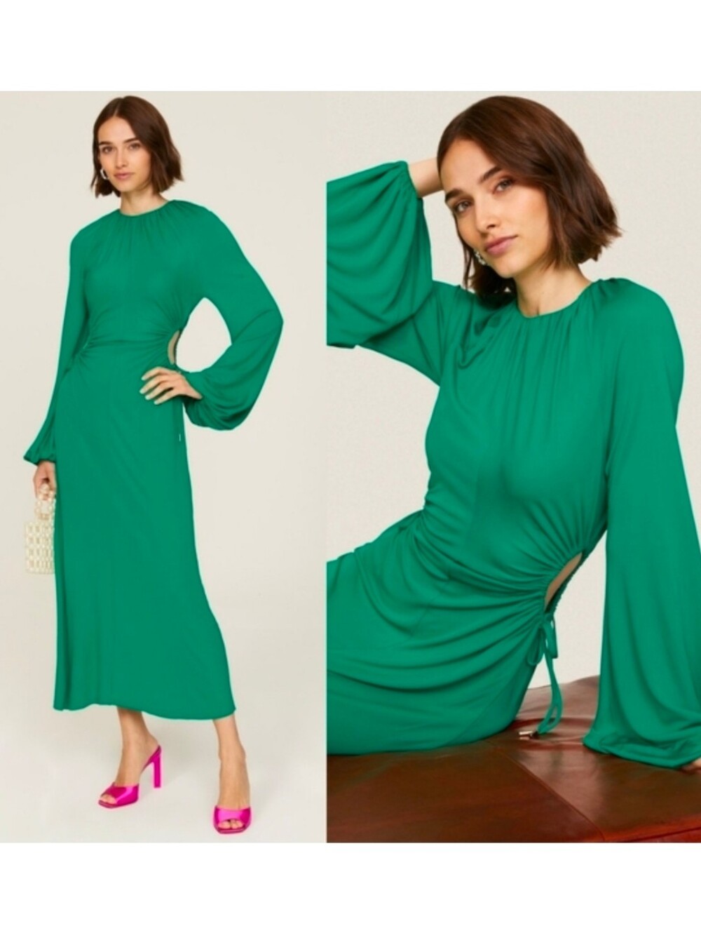 Rebecca Vallance Edie Cutout Midi Dress Green